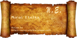 Murai Etelka névjegykártya